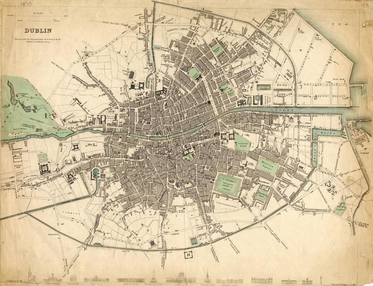 карта на Даблин во 1916 година