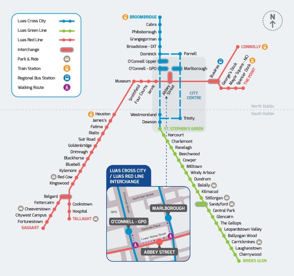 Luas крст на град маршрутата на мапата