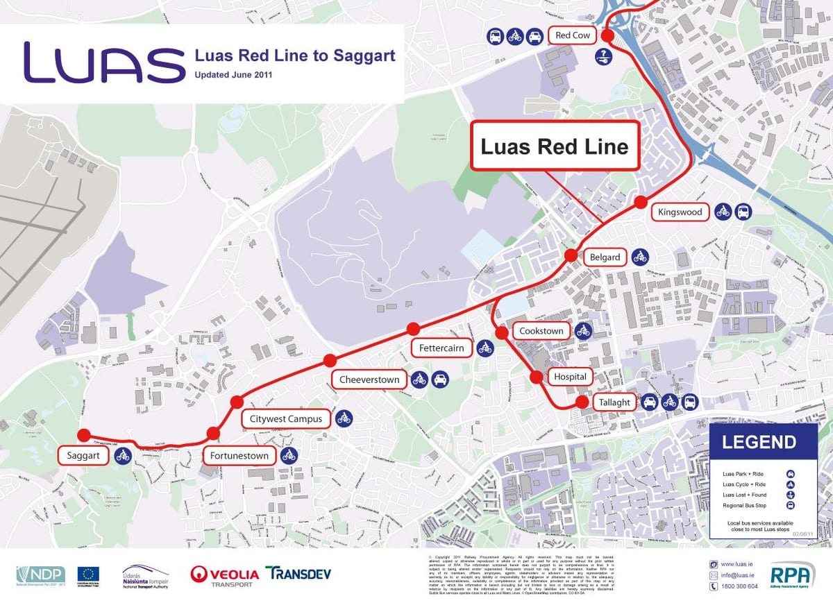 Даблин Luas мапа