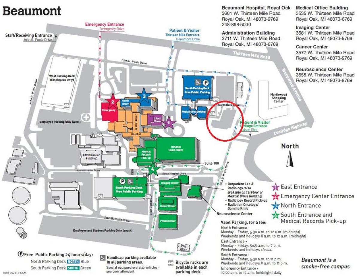 карта на Бомонт болница