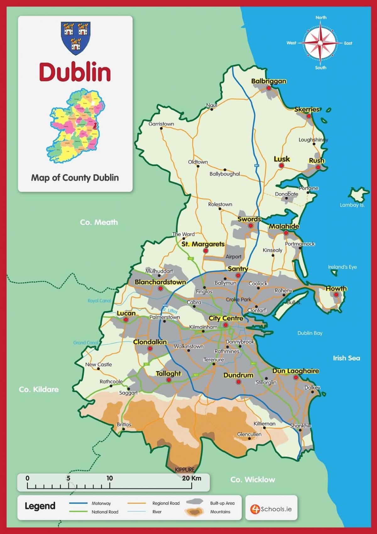 карта на Даблин каунти