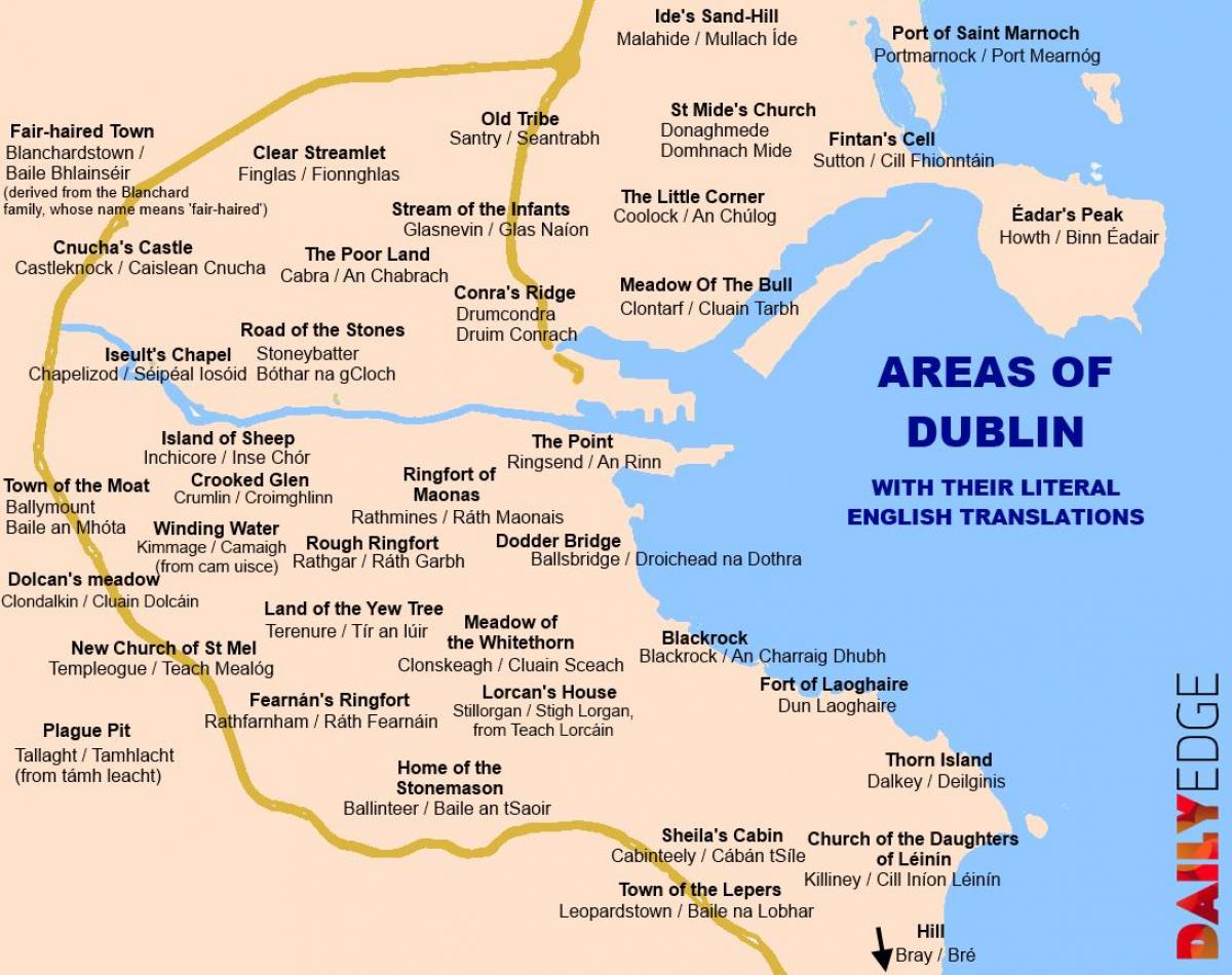 карта на Даблин во предградието