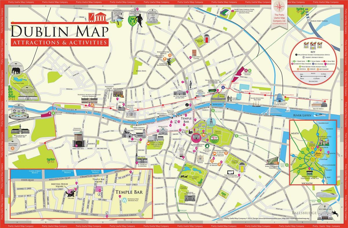 карта на Даблин туристички атракции