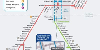 Luas крст на град маршрутата на мапата